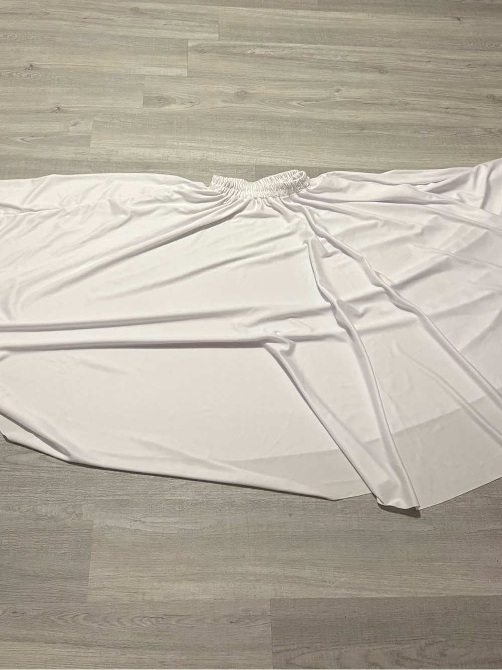 Women's White Elastic-Waist Maxi Skirt
